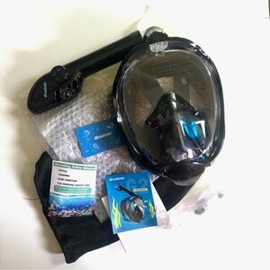 Black Full Face Snorkel Mask